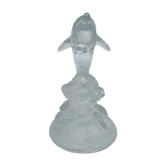 Cristal D’Arques Dolphin Figurine Clear 24% Lead Crystal Made in France Vintage - Picture 3 of 8